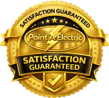 Point A Electric 100% satisfaction guaranteed badge